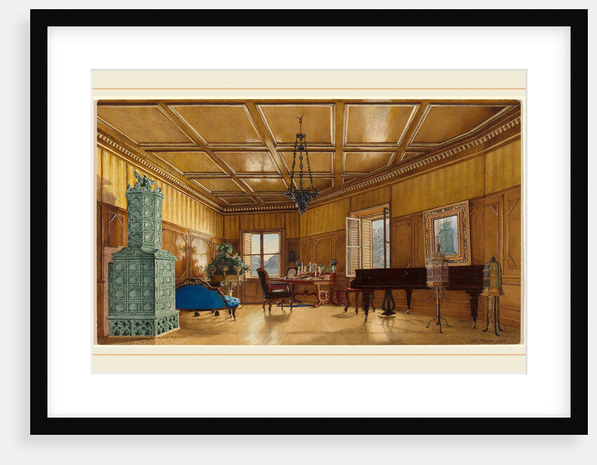 The Music Room of Archduchess Margarete, Princess of Saxony, in Schloss Ambras, 1870s by Heinrich von Förster