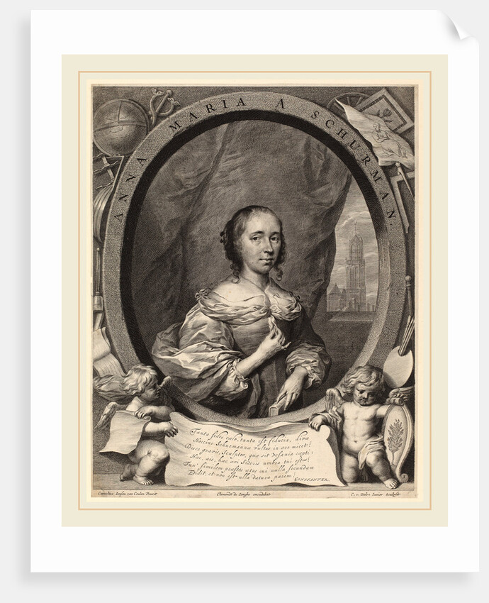 Anna Maria van Schurman, Dutch, c. 1650 by Cornelis van Dalen the Younger