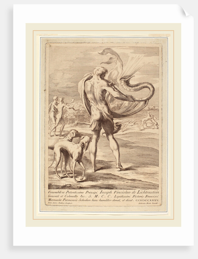 Nude Man Blowing a Conch, 1735 by Giovanni Antonio Faldoni