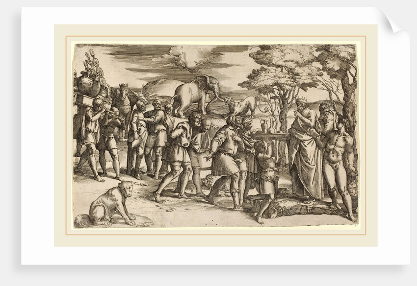 Abraham Paying Tithes to Melchisedek by Battista Franco