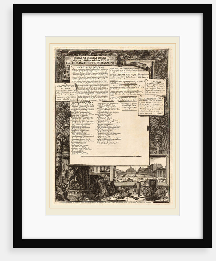 Catalogo delle Opere Date Finora Alla Lvce Da Gio Battista Piranesi by Giovanni Battista Piranesi and Francesco Piranesi