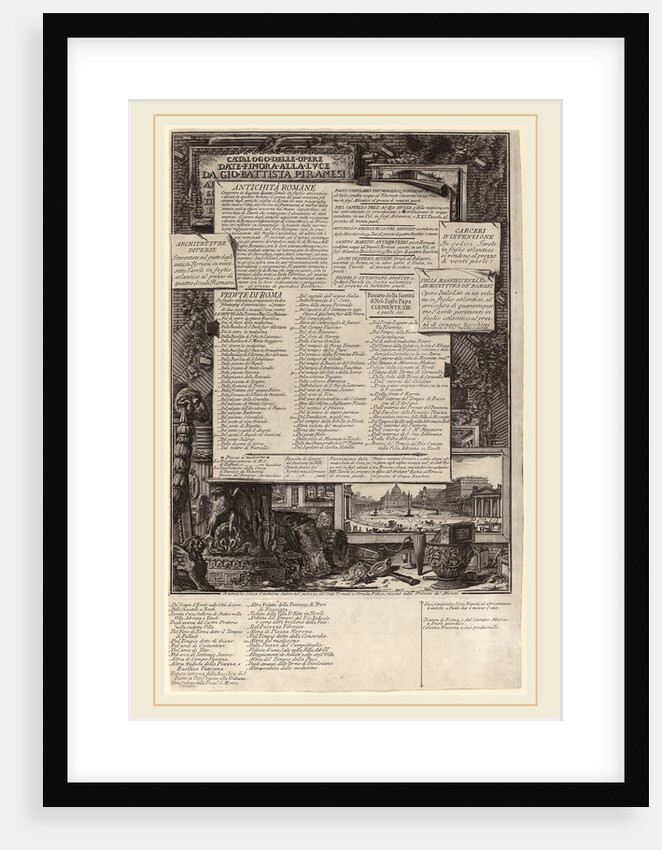 Catalogo delle Opere by Giovanni Battista Piranesi