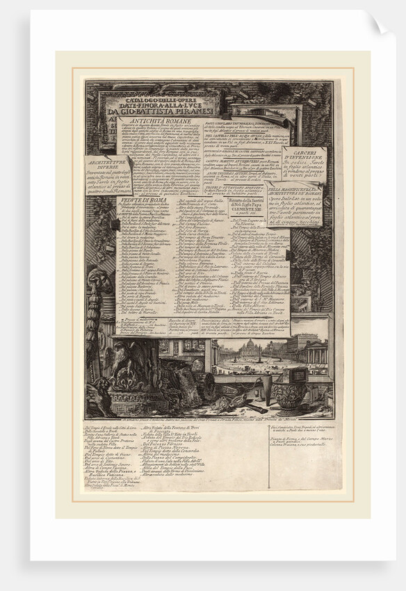 Catalogo delle Opere by Giovanni Battista Piranesi
