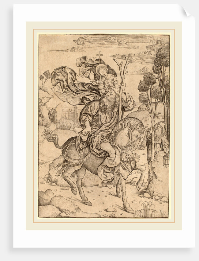 Saint Christopher on Horseback, c. 1490 by Master I.A.M. of Zwolle