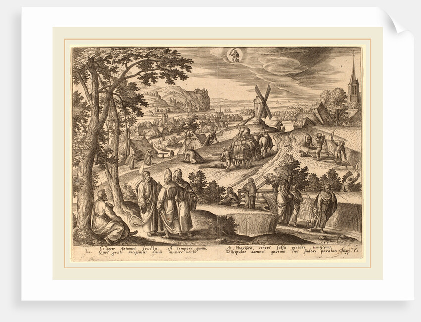 A group of Pharisees swelling with false pride cursed the disciples, 1585 by Adriaen Collaert