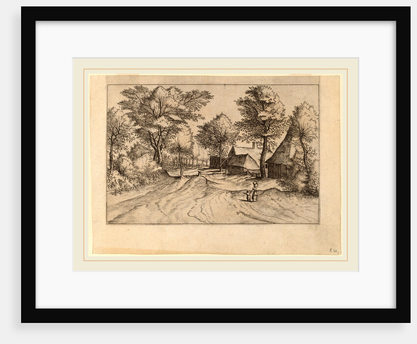 Village Road with Farm and Sheds by Johannes and Lucas van Doetechum