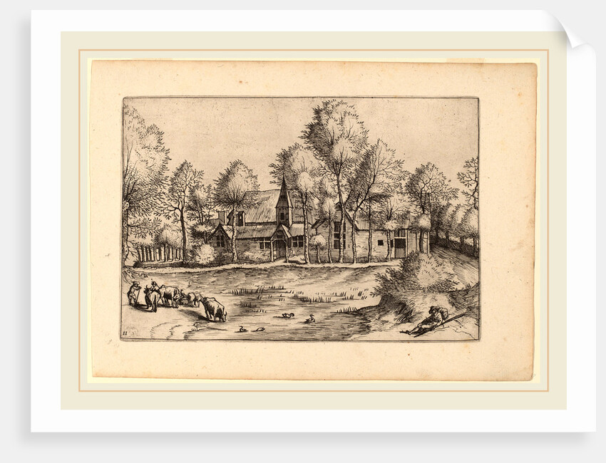 Country Village with Church, in or before 1676 by Johannes van Doetechum the Elder and Lucas van Doetechum
