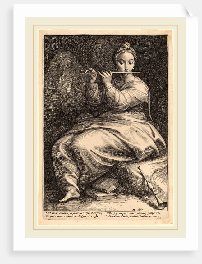 Euterpe, probably 1592 by Hendrik Goltzius