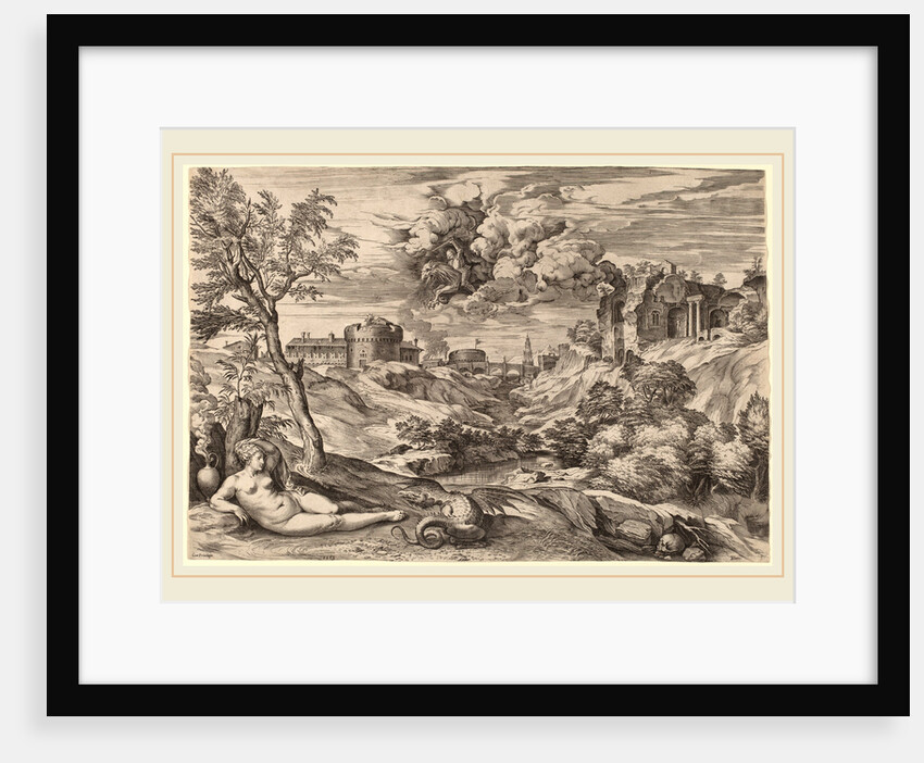 Landscape with Roger Liberating Angelica by Cornelis Cort
