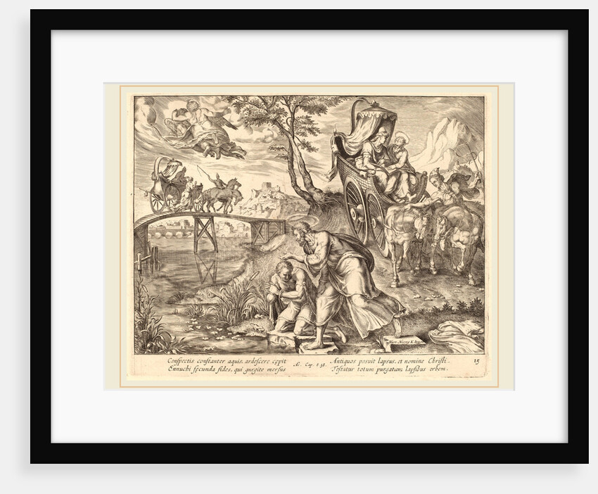 The Baptism of the Eunuch by Saint Philip by Philip Galle