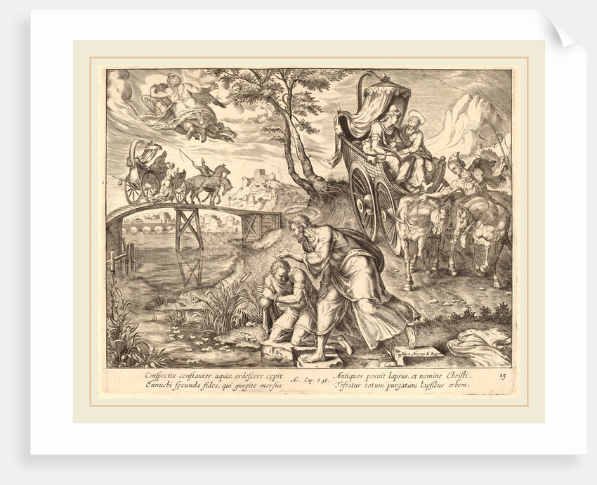The Baptism of the Eunuch by Saint Philip by Philip Galle