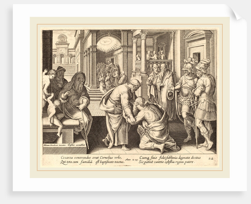 Cornelius Worshipping Saint Peter by Philip Galle