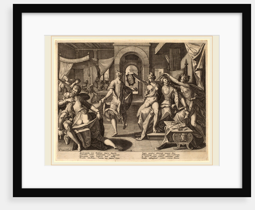 Sardanapalus among the Concubines, 1589 by Raphael Sadeler I