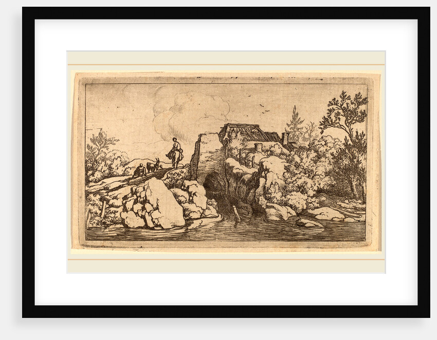 Horseman on a Stone Bridge by Allart van Everdingen