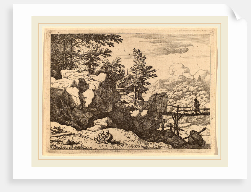 Man on a Small Wooden Bridge by Allart van Everdingen