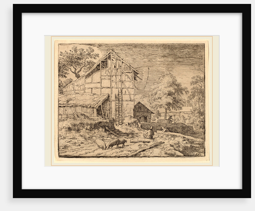 Cottage with Two Ladders by Allart van Everdingen