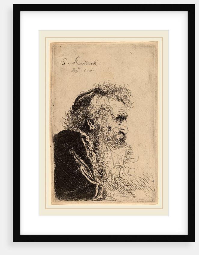 Bust of an Old Man in Profile, Facing Right, 1638 by Salomon Koninck