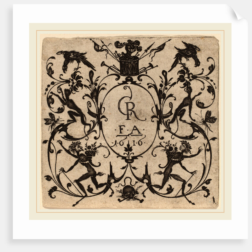 Ornament with Grotesque, 1616 by Master CR