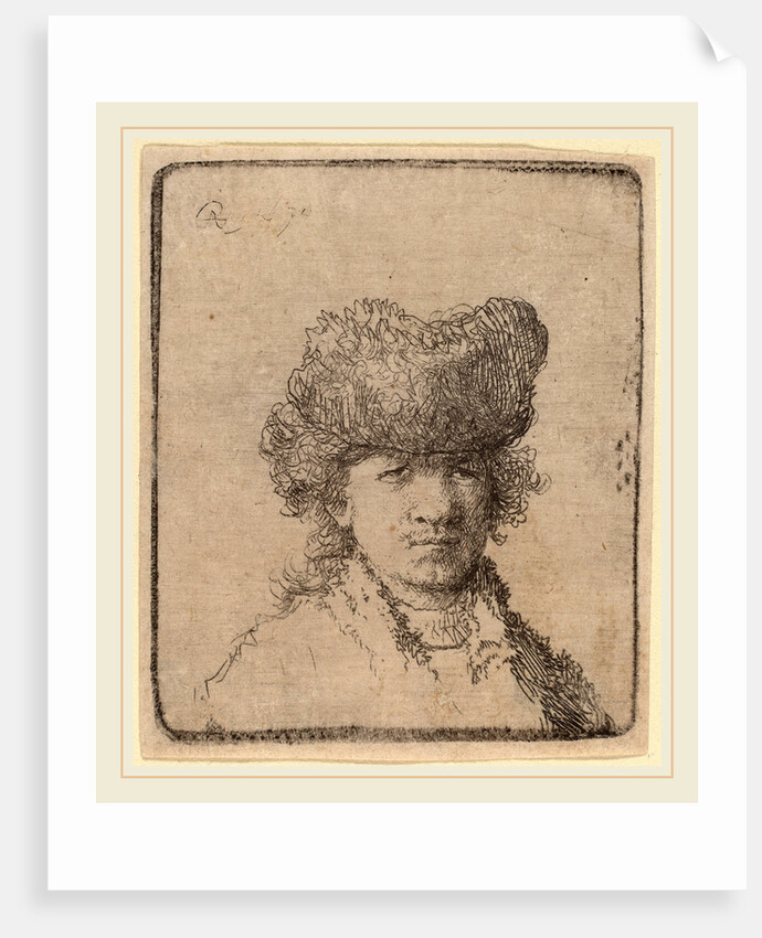 Self-Portrait in a Fur Cap, 1630 by Rembrandt van Rijn