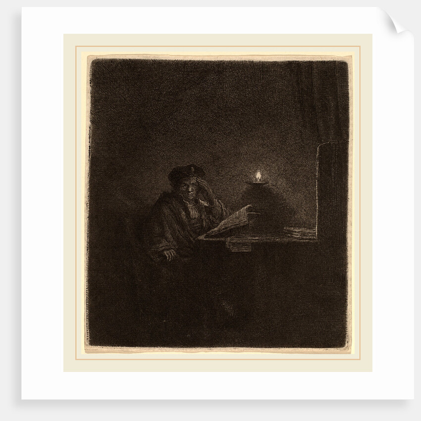 Student at a Table by Candlelight, c. 1642 by Rembrandt van Rijn