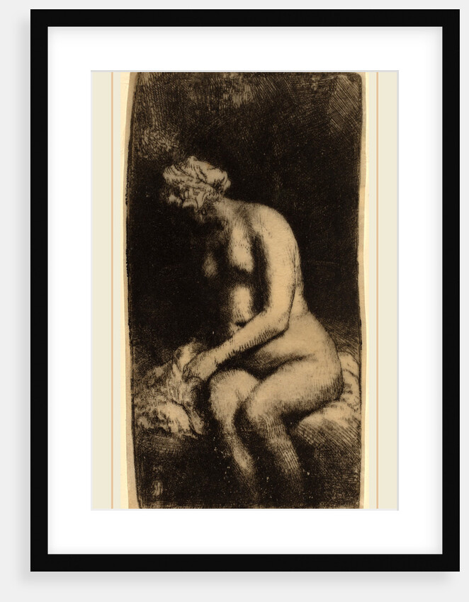 Nude Seated on a Bench with a Pillow, 1658 by Rembrandt van Rijn