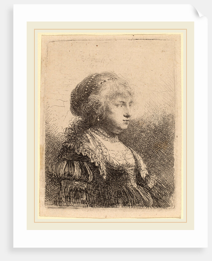 Saskia with Pearls in Her Hair, 1634 by Rembrandt van Rijn