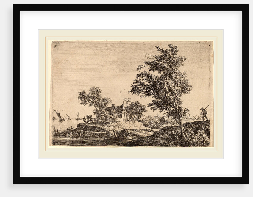 Traveler Passing Two Large Trees by Anthonie Waterloo