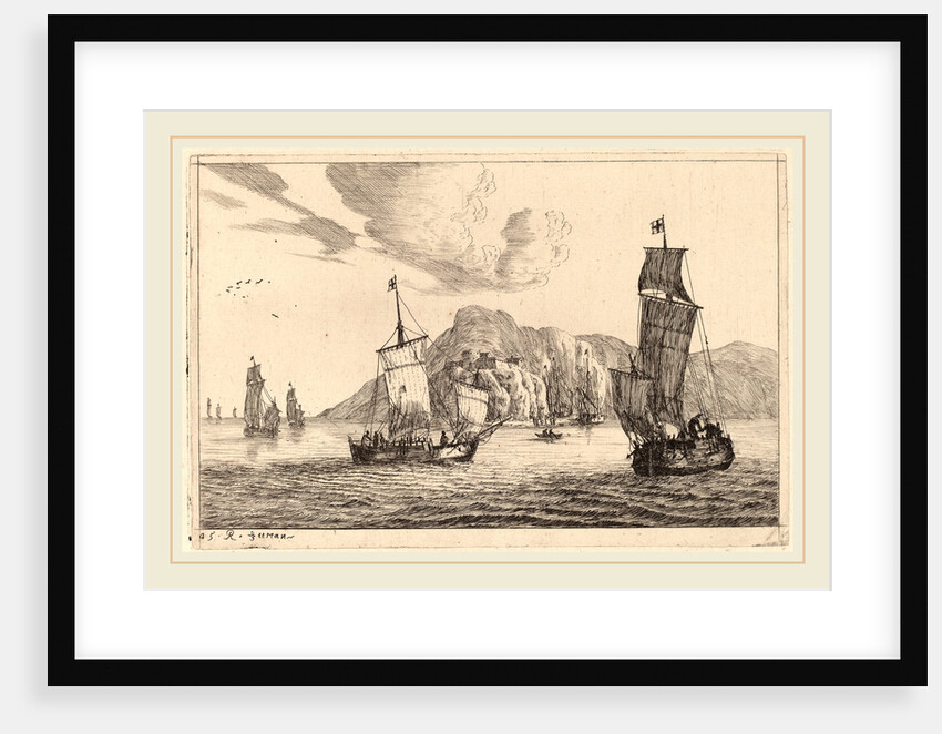 called Zeeman, Harbor Scene with Mountainous Background, probably c. 1656 by Reinier Nooms