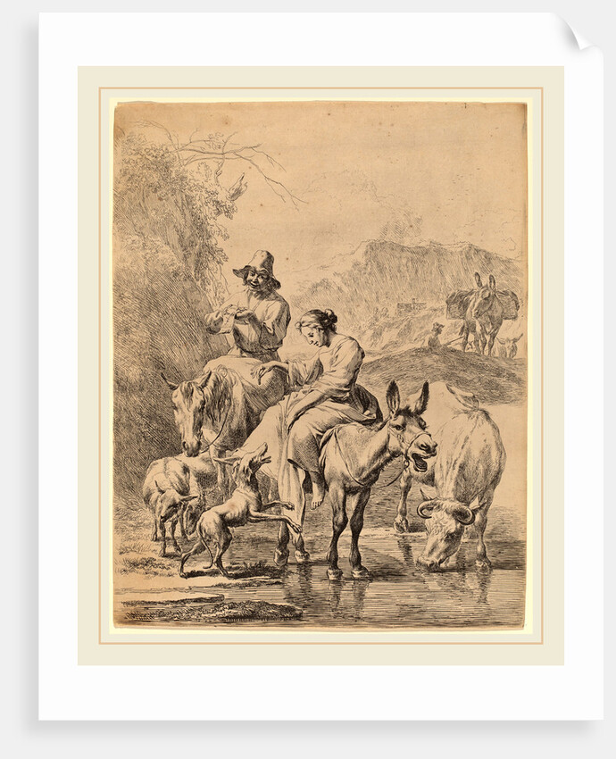 Shepherdess on a Donkey, 1655 by Nicolaes Pietersz Berchem