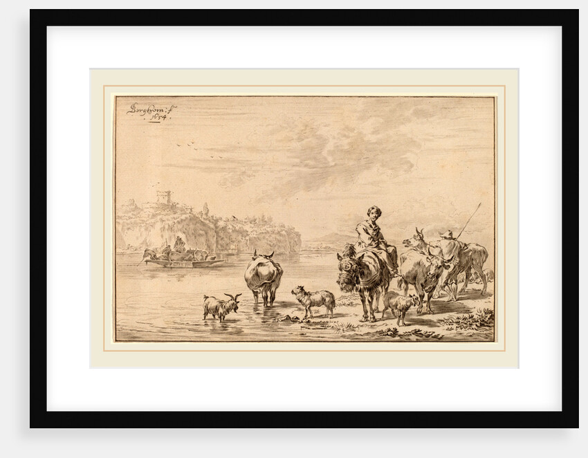 Woman Seated on a Mule, 1769 by Cornelis Ploos van Amstel and Johannes Kornlein