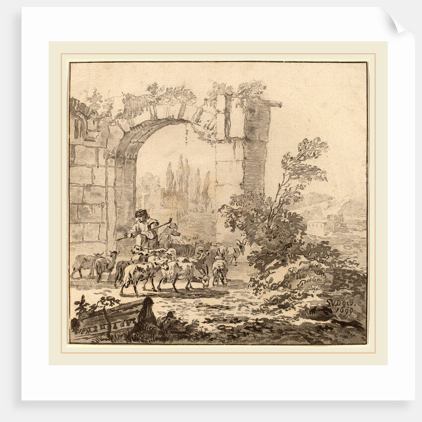 Flock of Goats, 1781 by Cornelis Ploos van Amstel and Cornelis Brouwer