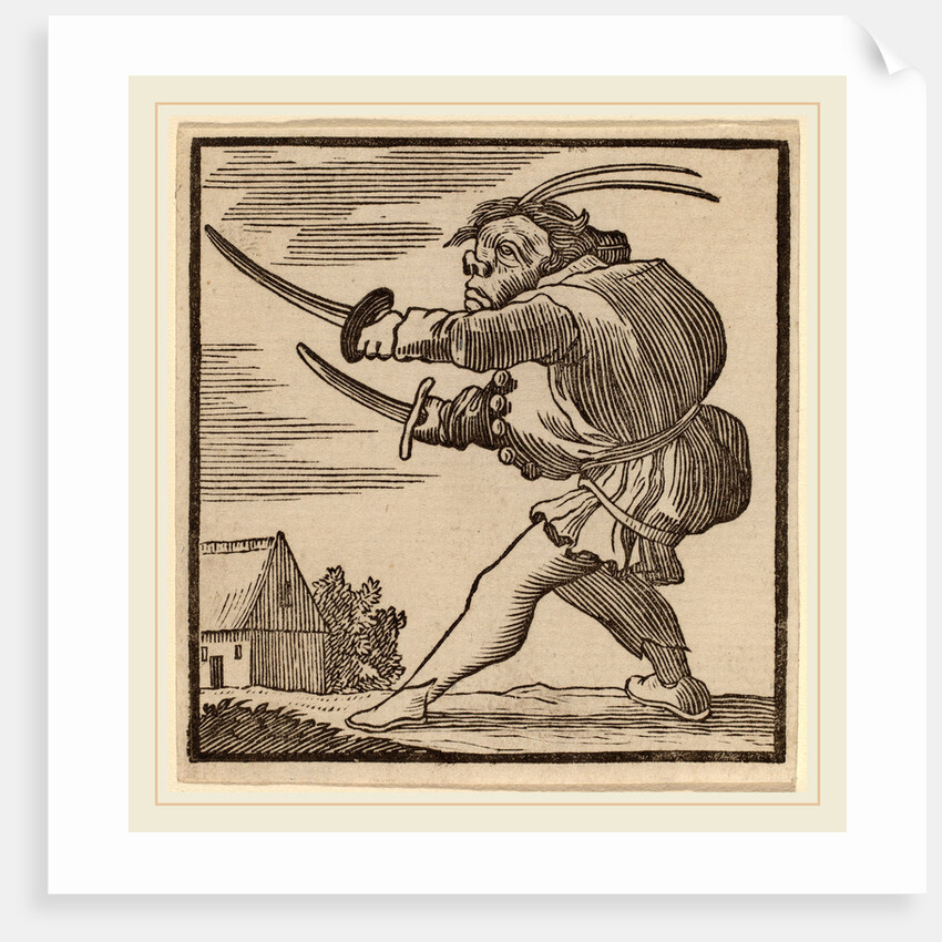 Hunchback Brandishing Two Swords by H. Numan