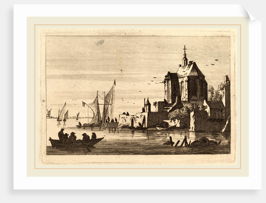 Church in an Inlet with Rowboat in the Foreground by Franz Edmund Weirotter