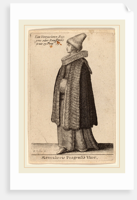 Mercatoris Pragensis Vxor, 1642 by Wenceslaus Hollar