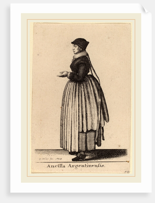 Ancilla Argentinensis, 1643 by Wenceslaus Hollar