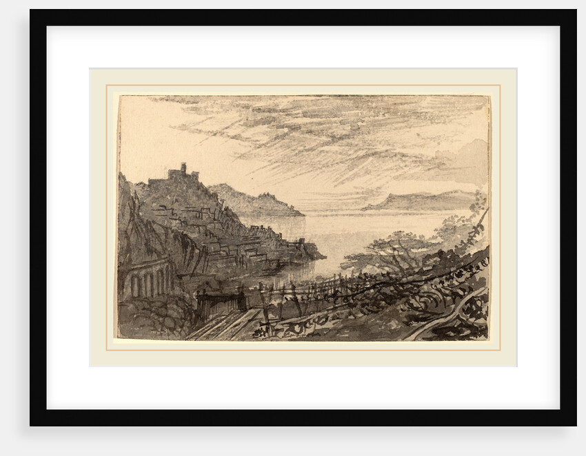 View of a Bay from a Hillside by Edward Lear