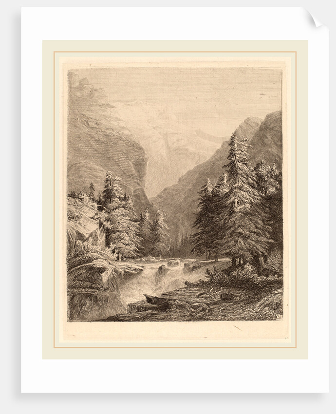 Mountain Waterfall by Alexandre Calame