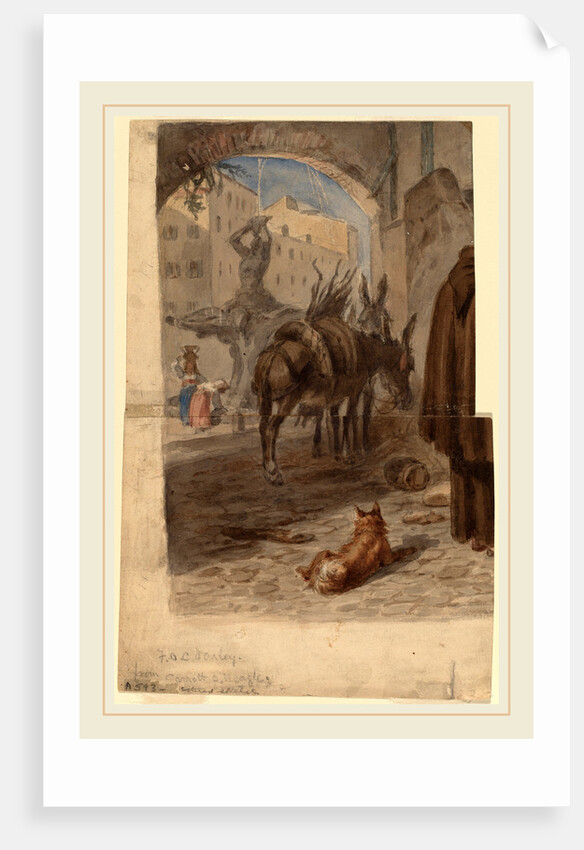 Bernini Fountain, Rome recto by Felix Octavius Carr Darley