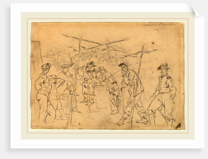 Sutler's Tent: 3rd Pennsylvania Cavalry recto by Winslow Homer