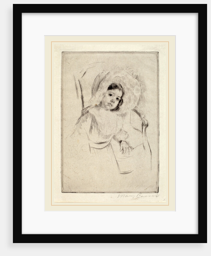 Margot in a Floppy Bonnet Leaning against a Chair by Mary Cassatt