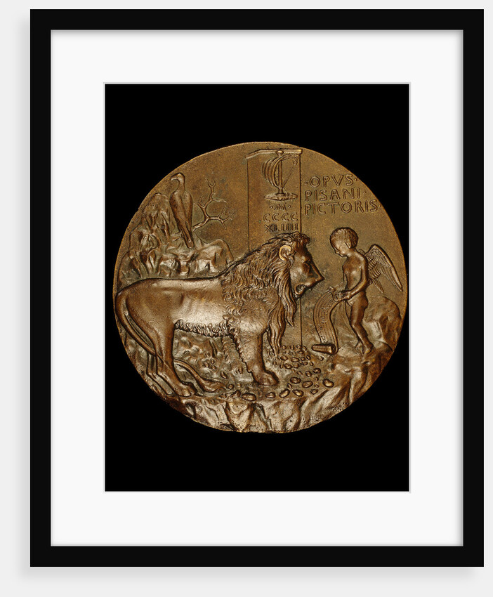 Lion Being Taught by Cupid to Sing reverse by Pisanello