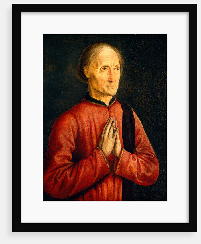 Portrait of a Donor, oil on hardboard transferred from panel by Follower of Dirck Bouts