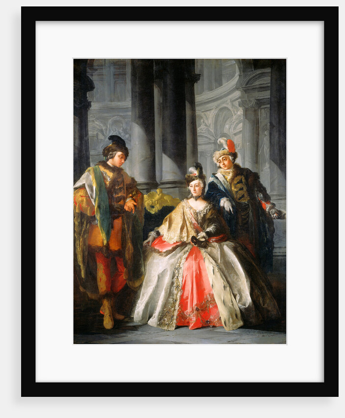 Three Figures Dressed for a Masquerade, c. 1740s by Louis-Joseph Le Lorrain