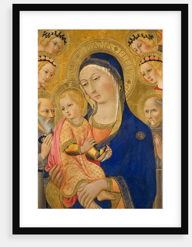 Madonna and Child with Saint Jerome, Saint Bernardino, and Angels by Sano di Pietro