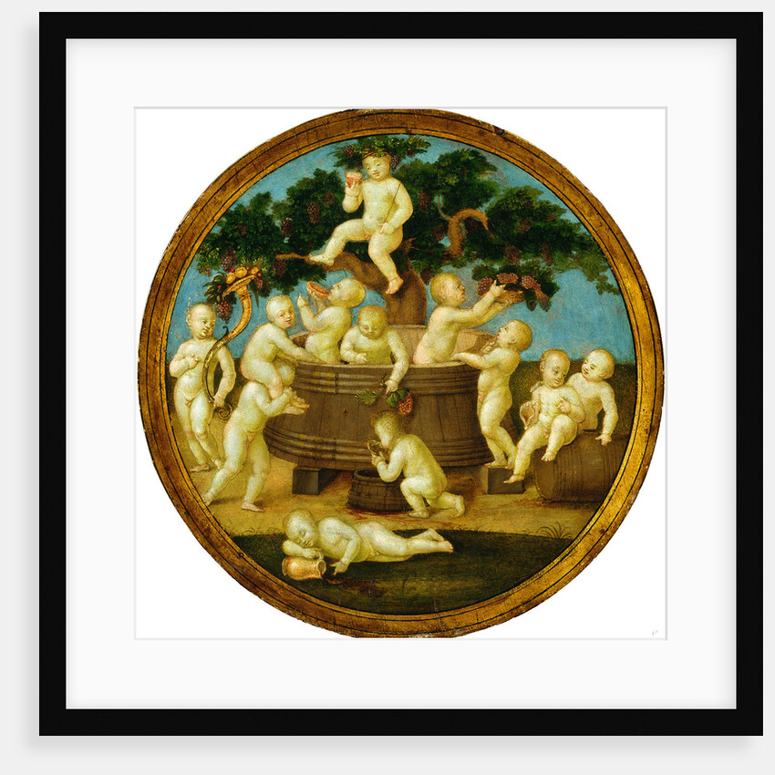 Putti with a Wine Press, c. 1500 by Follower of Raphael