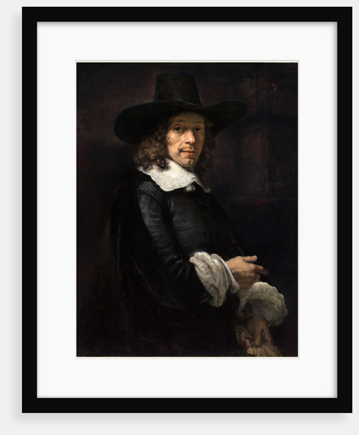Dutch, Portrait of a Gentleman with a Tall Hat and Gloves by Rembrandt van Rijn