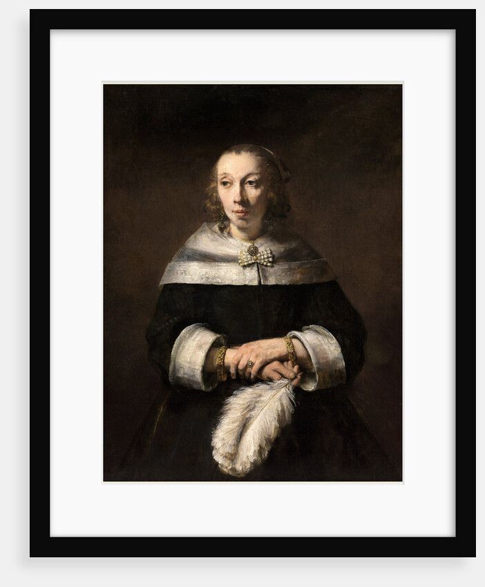 Dutch, Portrait of a Lady with an Ostrich-Feather Fan by Rembrandt van Rijn