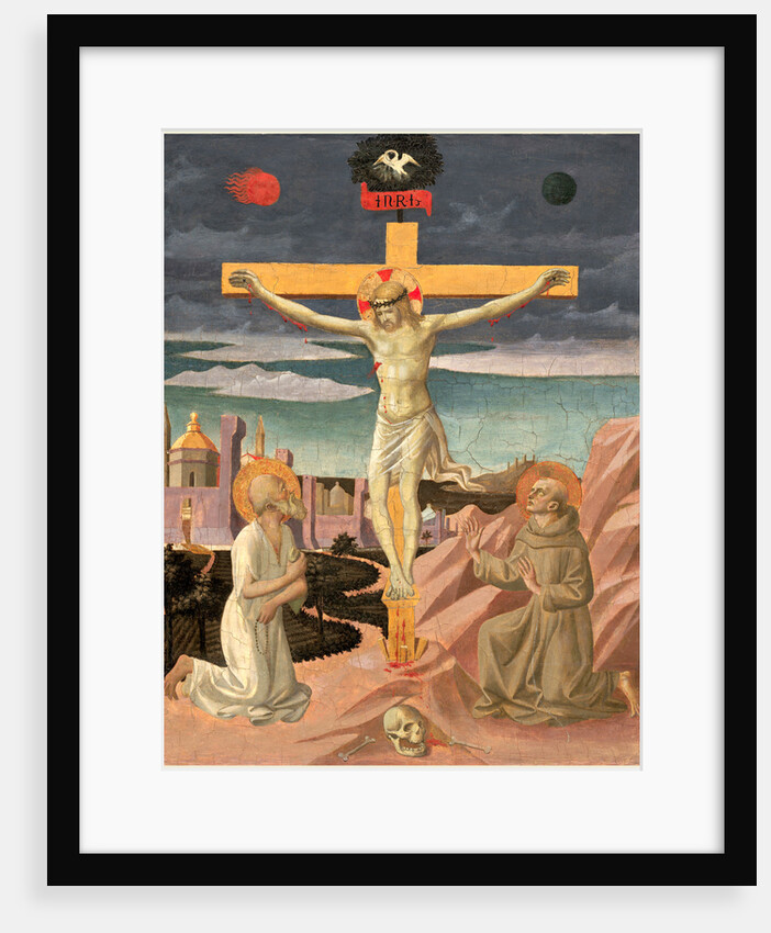 Italian, The Crucifixion with Saint Jerome and Saint Francis by Pesellino
