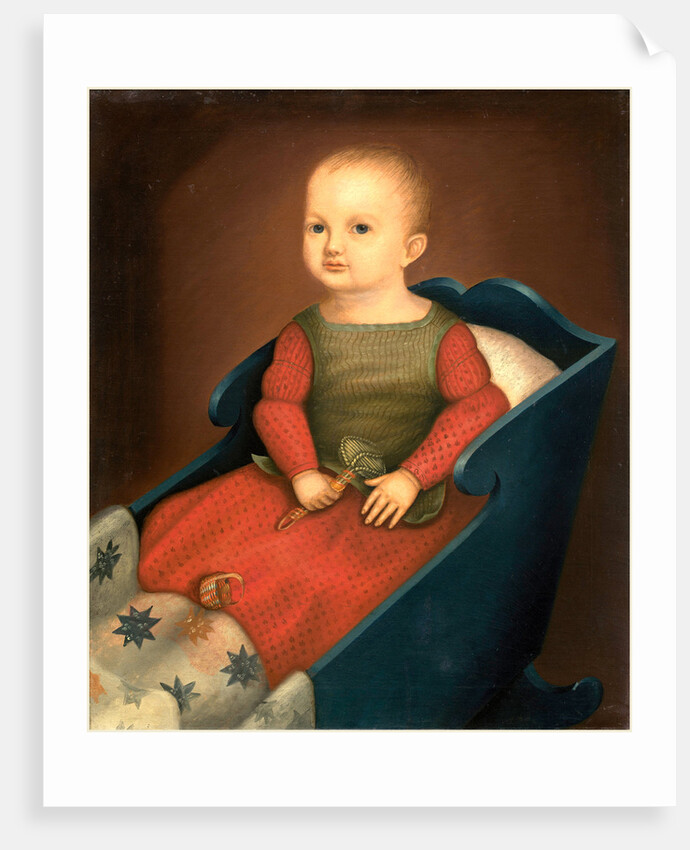 Baby in Blue Cradle, c. 1840 by Anonymous