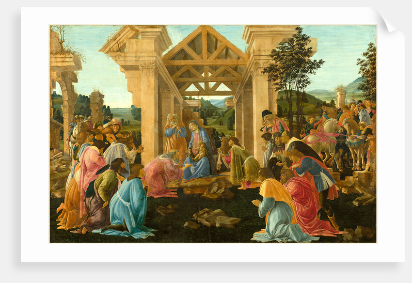 Italian, The Adoration of the Magi, tempera and oil on panel by Sandro Botticelli